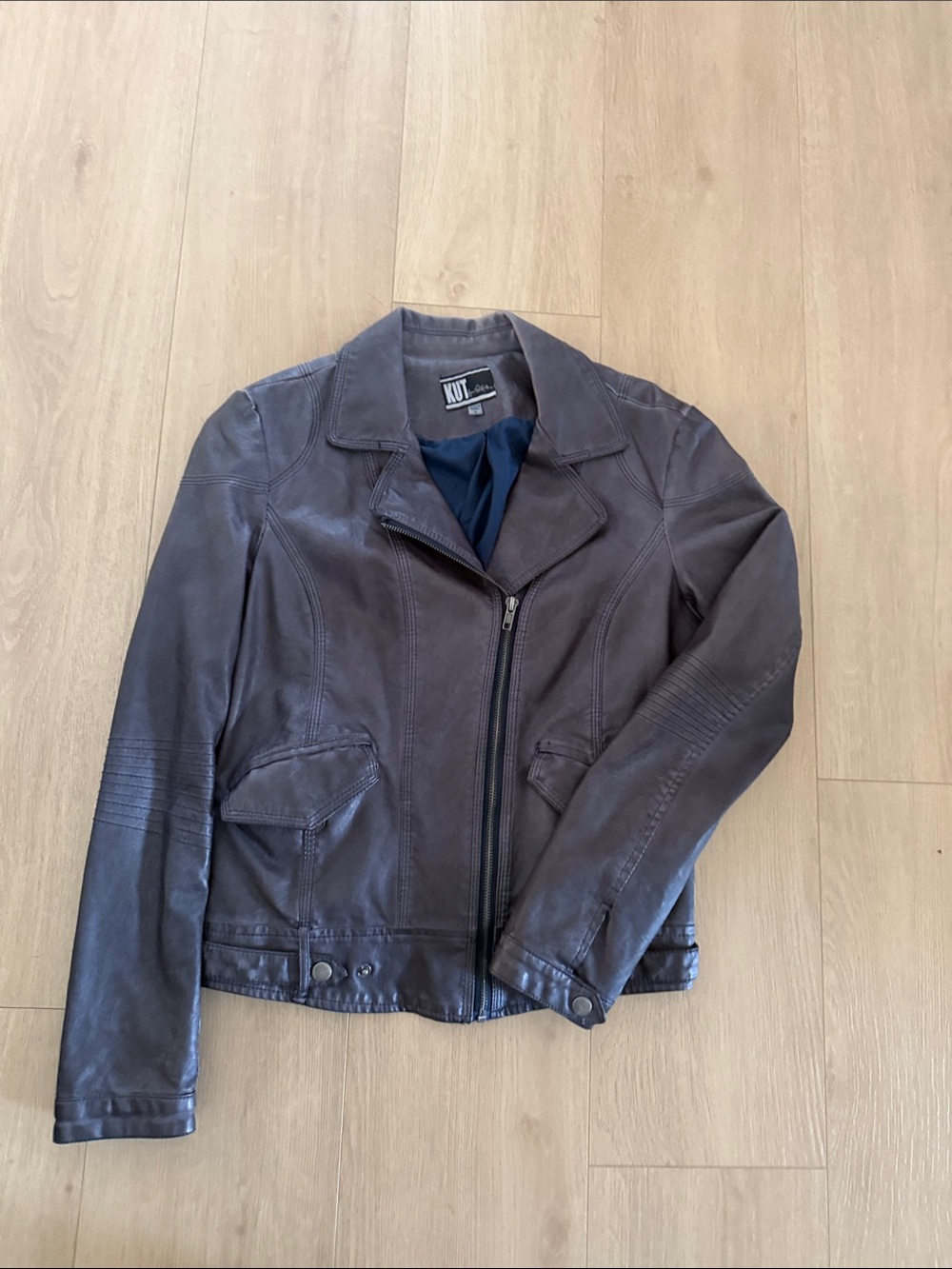 Kut from the Kloth Brown Leather Bomber Jacket